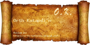 Orth Katapán névjegykártya